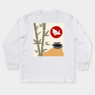 Bamboo Zen Abstract Kids Long Sleeve T-Shirt